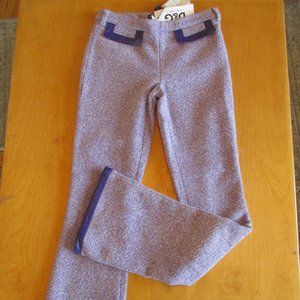 D&G NWT- Purple/white Tweed -Leather trimmed - slim flared trouser- size24